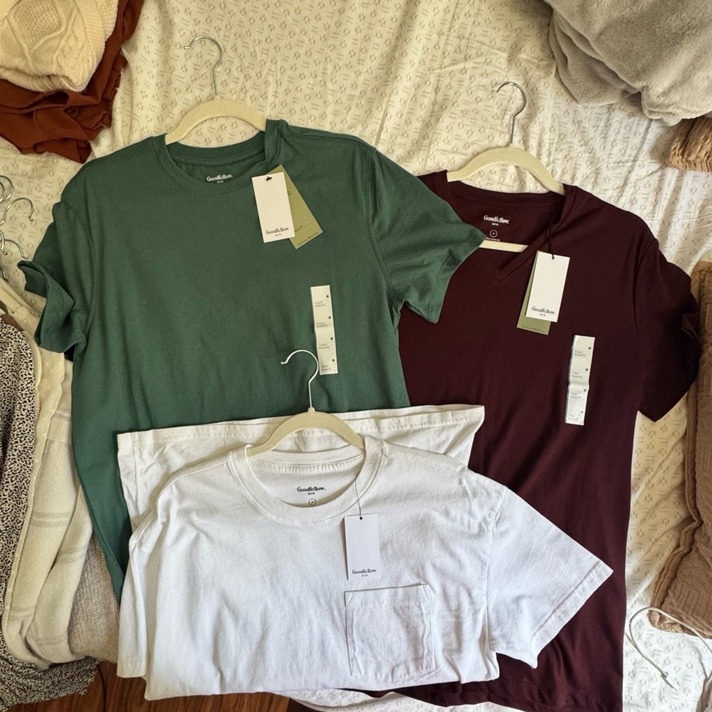 Goodfellow & Co T-Shirt Set in Green, White, and Burgundy